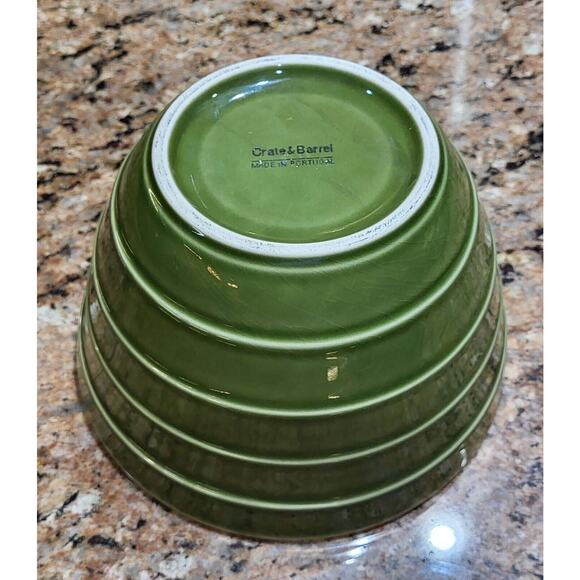 Crate & Barrel Green Bowl 7" D and 4 1/2" Tall - Portugal - Picture 12 of 16